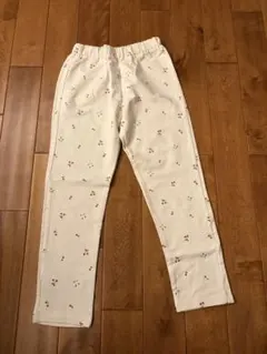チェリー柄ホワイトロングパンツ 130cmのサムネイル