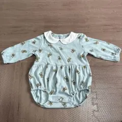 クマ柄襟付きロンパース 70