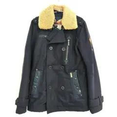 khujo (クージョ) ドイツブランド ネイビー ピーコート ボア襟