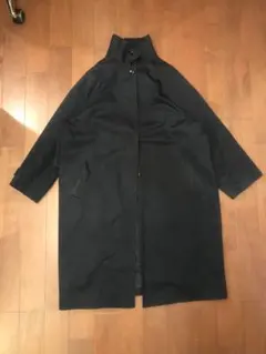 GU濃紺XXLステンカラーコートオーバーサイズ（レディースですがメンズ着用）