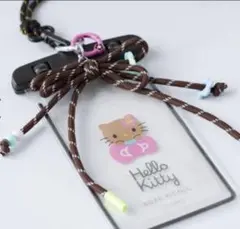 日焼けキティ　ロペピクニック　防水 スマホ ショルダー ケース　ブラック