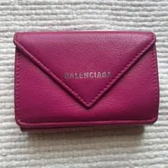 BALENCIAGA ピンク 財布 カードケース コインケース クロコ風デザイン 