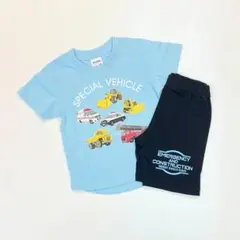 子供服 100cm 男の子 乗り物 車 半袖 セットアップ 新品 TSN24-1
