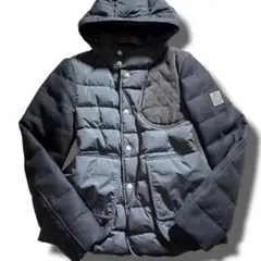 MONCLER GAMME BLEU ダウンジャケット ウール切替 グレー