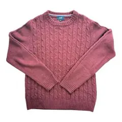 BEAMS HEART Uネック ニット 赤系 プルオーバー ウール混 ビームス