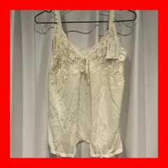 キャミソール レース 刺繍 リボン アイボリー ホワイト 上質 ナチュラル