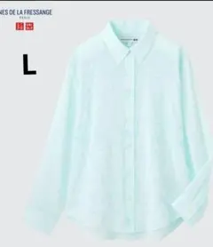 UNIQLO　イネスコラボエンブロイダリーシャツブルー　Ｌ