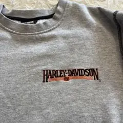 HARLEY-DAVIDSONロゴ刺繍 スウェット トレーナー グレー Lサイズ
