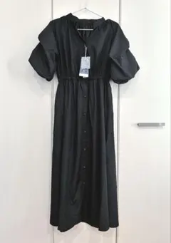 新品 RagOut 袖コンシャス前開きロングワンピース アベイル　ブラック　黒Mのサムネイル