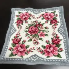 FEILER　フェイラー タオルハンカチ 花柄 グレー