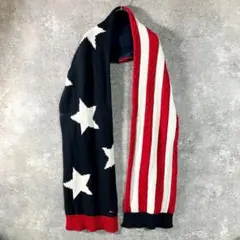 TOMMY JEANS　マフラー　ストール　ネイビー　星　ボーダー　アクリルのサムネイル
