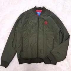 adidas アディダス キルティングジャケット カーキ 洗える