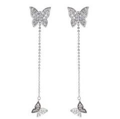 新品　可愛い2way蝶々のロングピアス