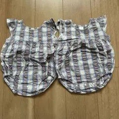 テータテート チェックロンパース