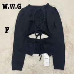 新品 WWG ウール混 リボン ニット カーディガン セーター ギャル 秋冬のサムネイル