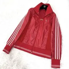 美品　アディダス　ナイロン　トラックジャケット　赤　メッシュ　clima365