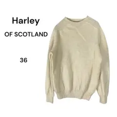 【お得】ハーレーオブスコットランド　セーターオフホワイト 36 (S) 毛
