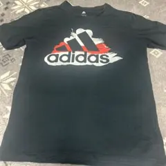 adidas 黒 Tシャツ ロゴプリント
