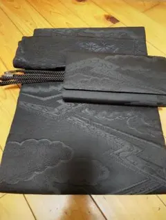 香華 両面喪服帯 帯締め 帯揚げ バッグ 4点セット