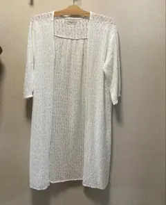 Samansa Mos2 レース ロングカーディガン はおり　白　Mのサムネイル