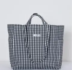 完売品 GAP ロゴトートバッグ【ブラックギンガムチェック】 - メルカリ