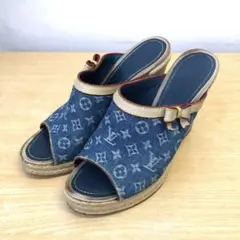 ルイヴィトン LOUIS VUITTON ミュール サンダル ヒール モノグラム