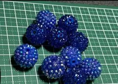 新品未使用 カスタムボールペン用ビーズ 2cm 10個セット 3種類 青系