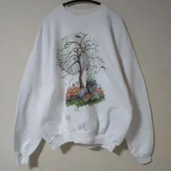 Hanes スウェット ヴィンテージ 長袖 ハロウィン L 白 90s デイリー