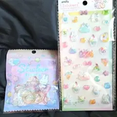 新作　amifa キラキラアニマル　フレークシール　カプセルシール