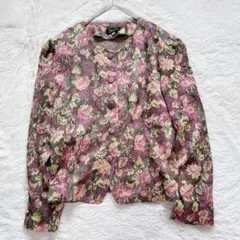 Orseille オルセル 花柄ジャケット 日本製 くるみボタン 昭和レトロ和柄