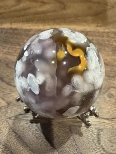 高品質！桜瑪瑙のスフィア　ジオードあり　約6.5㎝ レア 高品質 カーネリアン桜瑪瑙 スフィア 天然石 - メルカリ