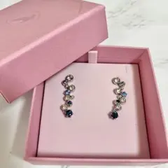 【新品未使用】Swarovskiドロップピアス ブルー シルバー