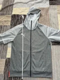 プーマ トラックジャケット サムホール付き グレー×オレンジ ドライ