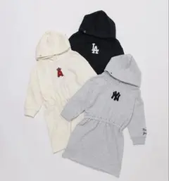 プティマイン　MLB ロゴパーカーワンピース　ネイビー　130