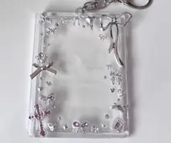 【凸凹あり】トレカケースデコ トレカキーホルダーデコ レジン y2k ピンク