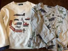 klädkåp 乗り物トレーナー恐竜長袖カットソー