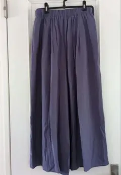 グローバルワーク　ワイドフレアパンツ ブルーグレー