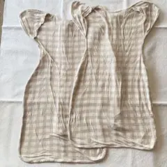 [美品]コニー スワドル 2枚 クリーミーギンガム 双子