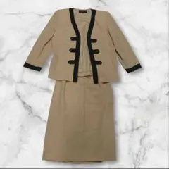 【希少】レリアン　イエロー　スカートセットアップ　ノーカラージャケット