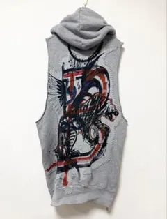 伊製！BALMAIN バルマン ヴィンテージ ノースリーブ スエットパーカー！のサムネイル