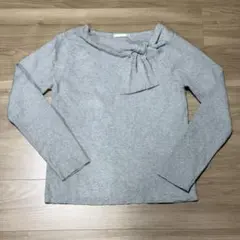 ニット セーター グレー リボン ラメ
