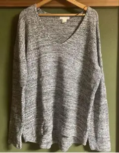 H&M エイチアンドエム　長袖ニット Vネック Mサイズ　綿100%