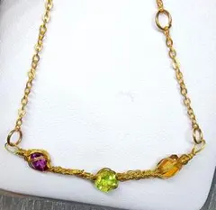 ピンクトルマリン ペリドット トパーズ ジュエリー ブレスレット ②