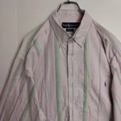 あ*あ様 ラルフローレン 長袖シャツ BDシャツ ストライプ マルチカラー ポニ