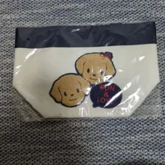 犬の刺繍付きキャンバストートバッグ