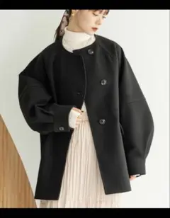 hinariウェーブデザインミドルコート