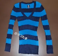 American Eagle　Vセーター　US：M（日本L）ストライプ