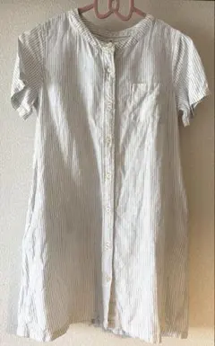 無印良品　麻100%半袖ワンピース　140 リネン