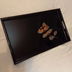 長手盆　会津塗　紫陽花