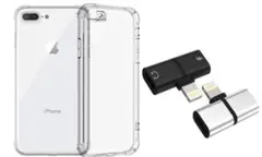 値下げ❗️iphone8plus/7plusシリコン ケース&変換アダプター